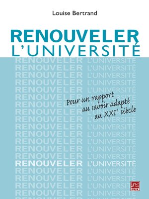 cover image of Renouveler l'université